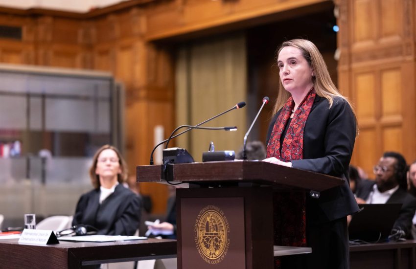 IUCN DG Grethel adressing ICJ